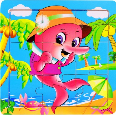 Jigsaw 9 pcs : Fish set  จิ๊กซอว์ไม้ 9 ชิ้น เสริมพัฒนาการชุด ปลาน้อย