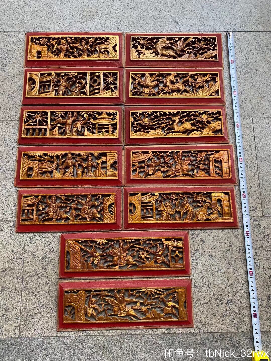 A set of antique openwork old wood carvings A set of antique openwork old wood carvings A set of antique openwork old wood carvings