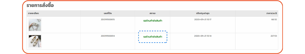 รวมรายการสั่งซื้อ
